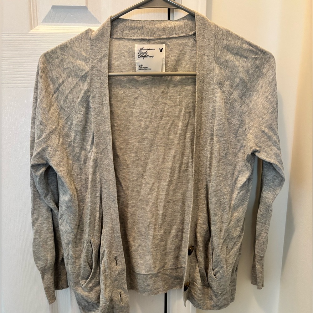 American Eagle Outfitters Heather Gray Cardigan